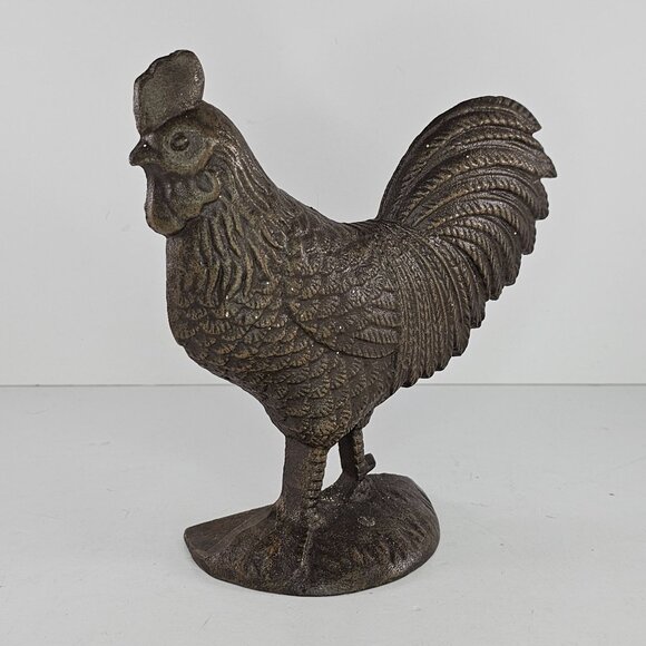 Vintage Rooster Chicken Doorstop Wedge Farmhouse Decor - Picture 2 of 9